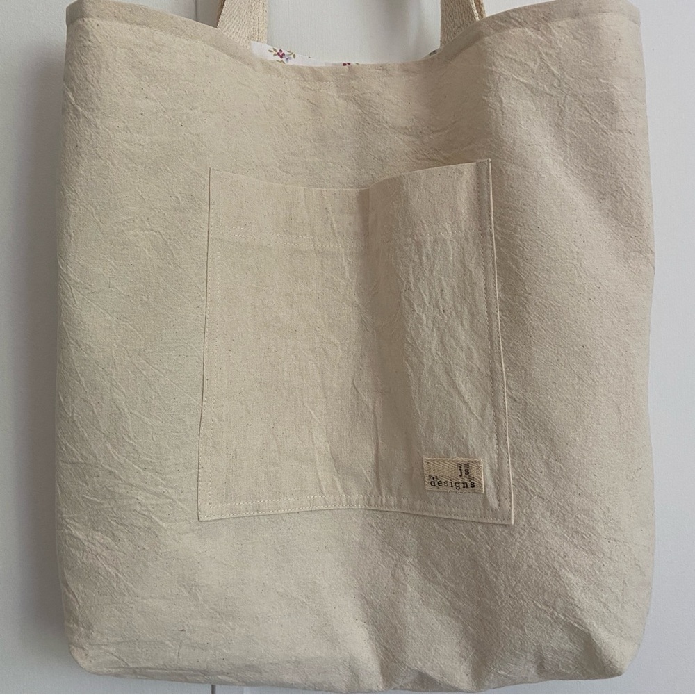 Lace Trimmed Organic Cotton Tote Bag - Picture 4 of 6